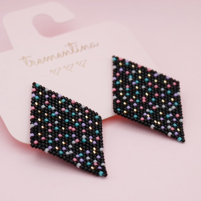 Aretes Tejidos Rombo Fiesta