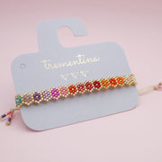 Pulsera Flores Tejida Colores